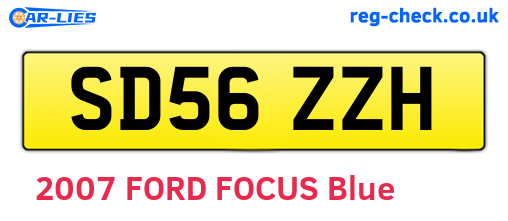 SD56ZZH are the vehicle registration plates.