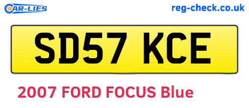 SD57KCE are the vehicle registration plates.