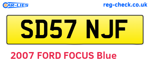 SD57NJF are the vehicle registration plates.