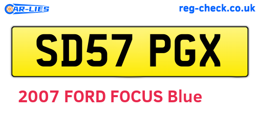 SD57PGX are the vehicle registration plates.