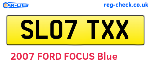 SL07TXX are the vehicle registration plates.