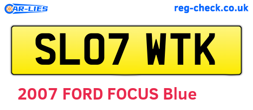 SL07WTK are the vehicle registration plates.