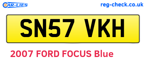SN57VKH are the vehicle registration plates.