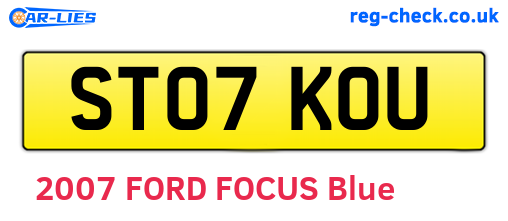ST07KOU are the vehicle registration plates.
