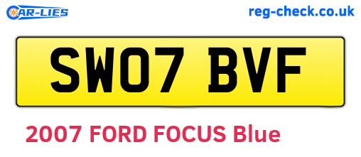 SW07BVF are the vehicle registration plates.