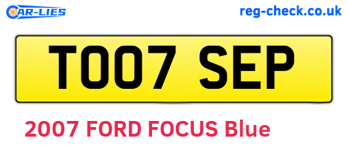 TO07SEP are the vehicle registration plates.