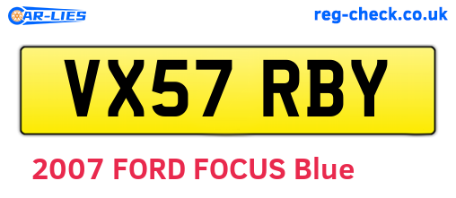 VX57RBY are the vehicle registration plates.