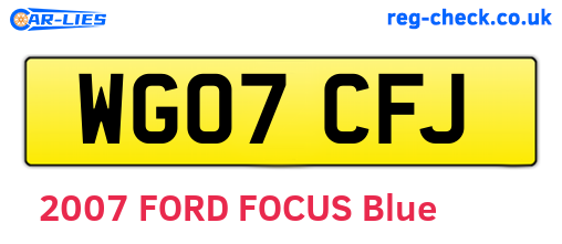 WG07CFJ are the vehicle registration plates.
