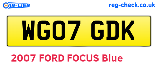 WG07GDK are the vehicle registration plates.