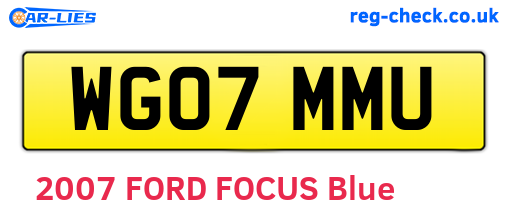 WG07MMU are the vehicle registration plates.