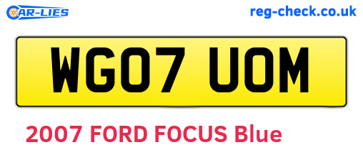 WG07UOM are the vehicle registration plates.