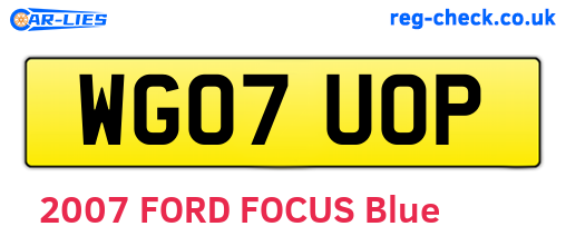 WG07UOP are the vehicle registration plates.