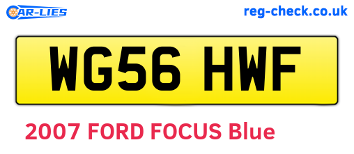 WG56HWF are the vehicle registration plates.