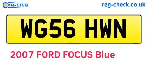 WG56HWN are the vehicle registration plates.