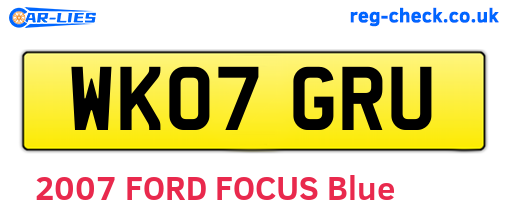 WK07GRU are the vehicle registration plates.