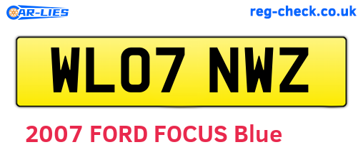 WL07NWZ are the vehicle registration plates.