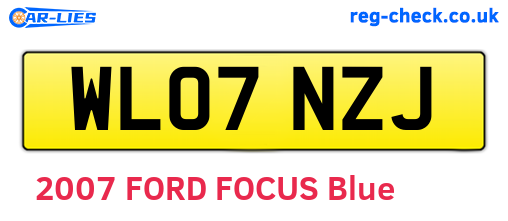 WL07NZJ are the vehicle registration plates.
