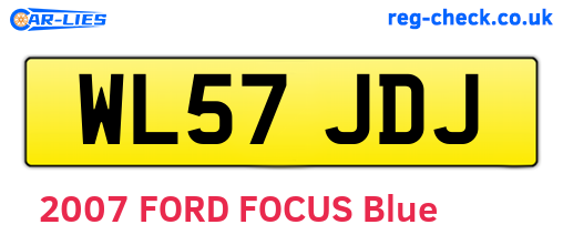 WL57JDJ are the vehicle registration plates.