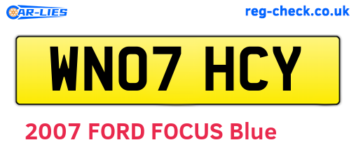 WN07HCY are the vehicle registration plates.