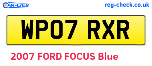 WP07RXR are the vehicle registration plates.