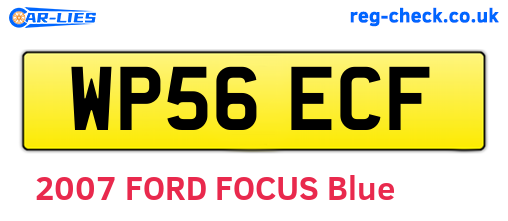 WP56ECF are the vehicle registration plates.