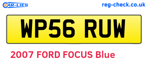 WP56RUW are the vehicle registration plates.