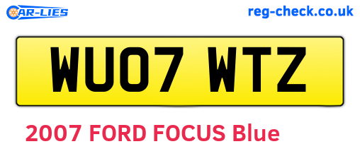 WU07WTZ are the vehicle registration plates.