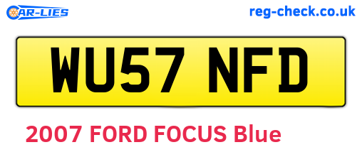WU57NFD are the vehicle registration plates.