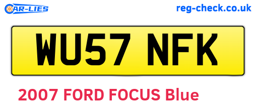 WU57NFK are the vehicle registration plates.