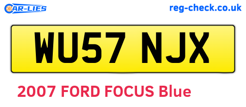 WU57NJX are the vehicle registration plates.
