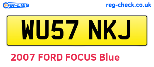 WU57NKJ are the vehicle registration plates.