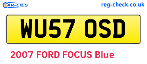 WU57OSD are the vehicle registration plates.
