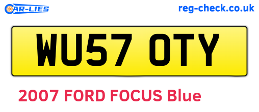 WU57OTY are the vehicle registration plates.