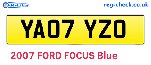YA07YZO are the vehicle registration plates.