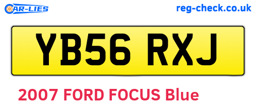 YB56RXJ are the vehicle registration plates.