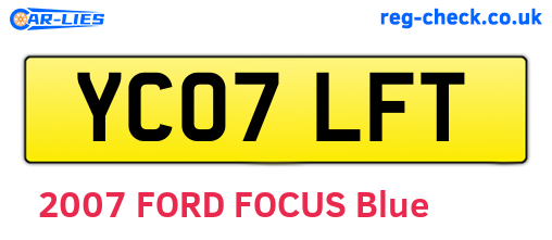 YC07LFT are the vehicle registration plates.