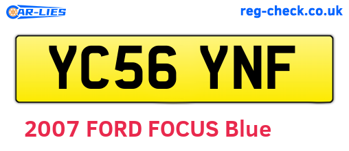 YC56YNF are the vehicle registration plates.