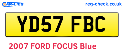 YD57FBC are the vehicle registration plates.