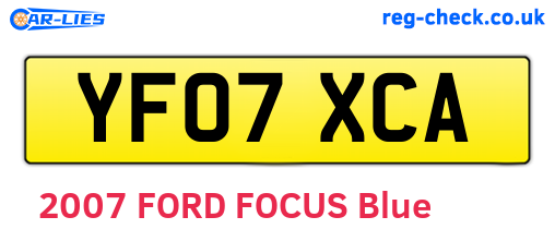 YF07XCA are the vehicle registration plates.