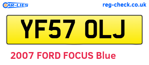 YF57OLJ are the vehicle registration plates.