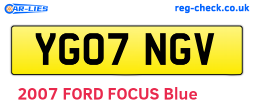 YG07NGV are the vehicle registration plates.