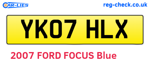 YK07HLX are the vehicle registration plates.