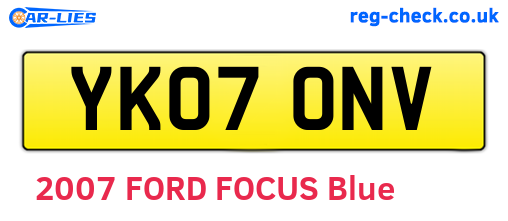 YK07ONV are the vehicle registration plates.