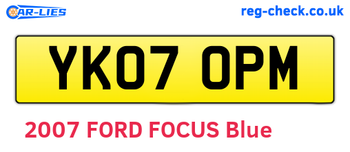 YK07OPM are the vehicle registration plates.