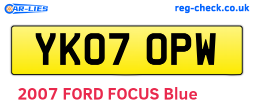 YK07OPW are the vehicle registration plates.