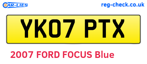 YK07PTX are the vehicle registration plates.