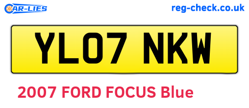YL07NKW are the vehicle registration plates.