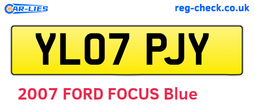 YL07PJY are the vehicle registration plates.