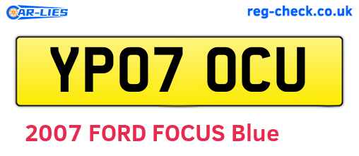 YP07OCU are the vehicle registration plates.