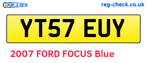 YT57EUY are the vehicle registration plates.